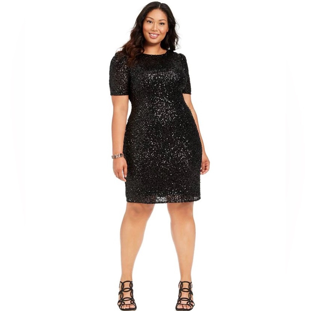Adrianna Papell Plus Sequin Cocktail Dress